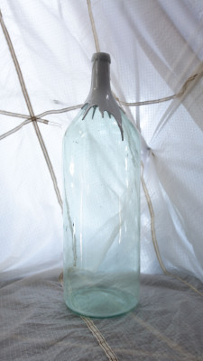 Авторская напольная ваза “URBIORBI” (авторская глазурь, винтажная бутылка 19 век) (061224)