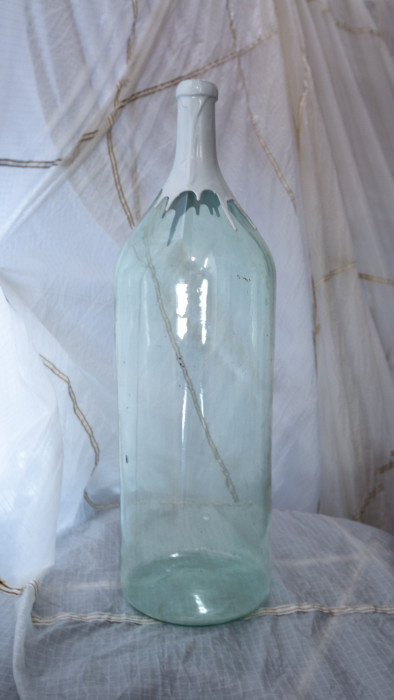 Авторская напольная ваза “URBIORBI” (авторская глазурь, винтажная бутылка 19 век) (061224)