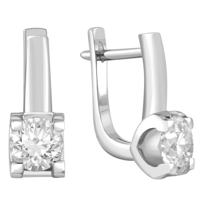 Серьги из белого золота с бриллиантами (053591)