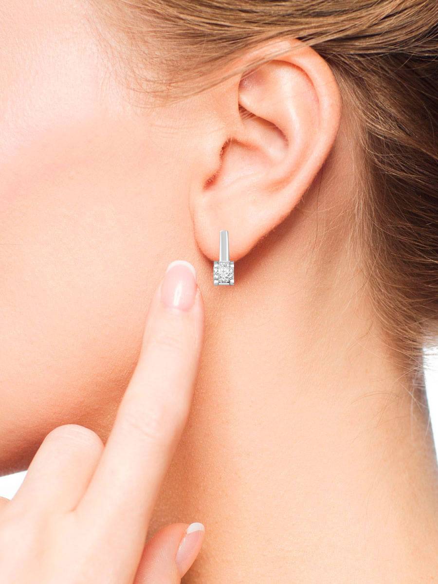 Серьги из белого золота с бриллиантами (053591)