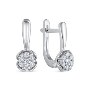 Серьги из белого золота с бриллиантами (061098)