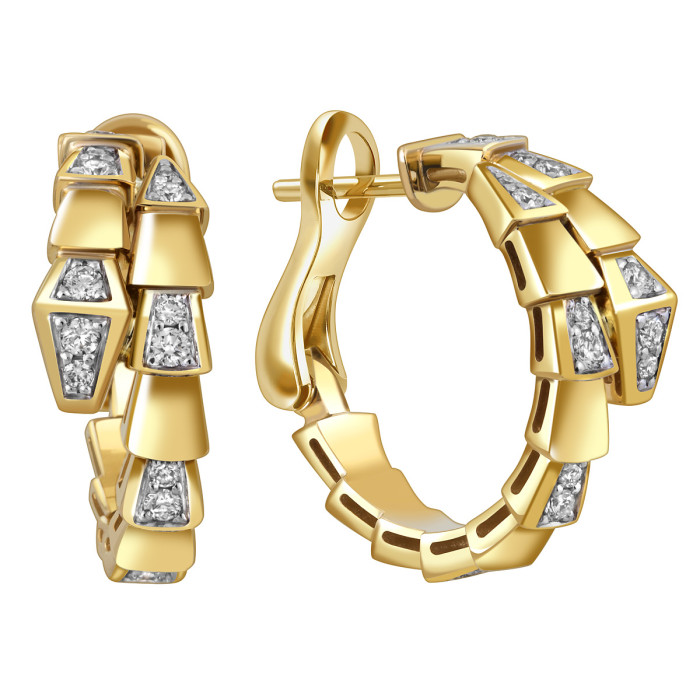 Серьги из жёлтого золота с бриллиантами (058537)