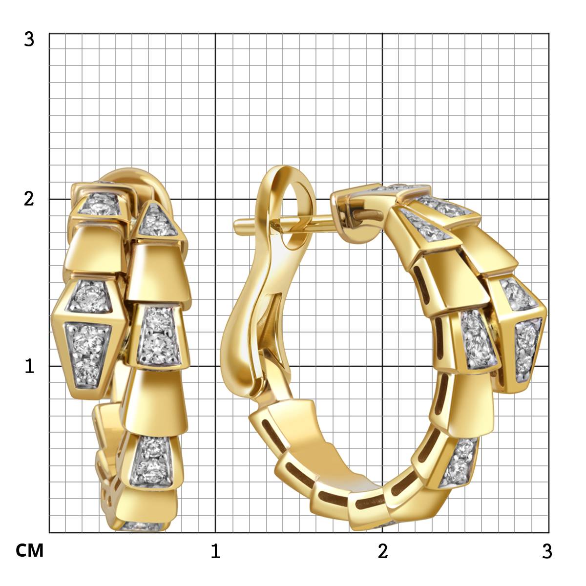 Серьги из жёлтого золота с бриллиантами (058537)