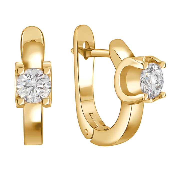 Серьги из жёлтого золота с бриллиантами (049660)