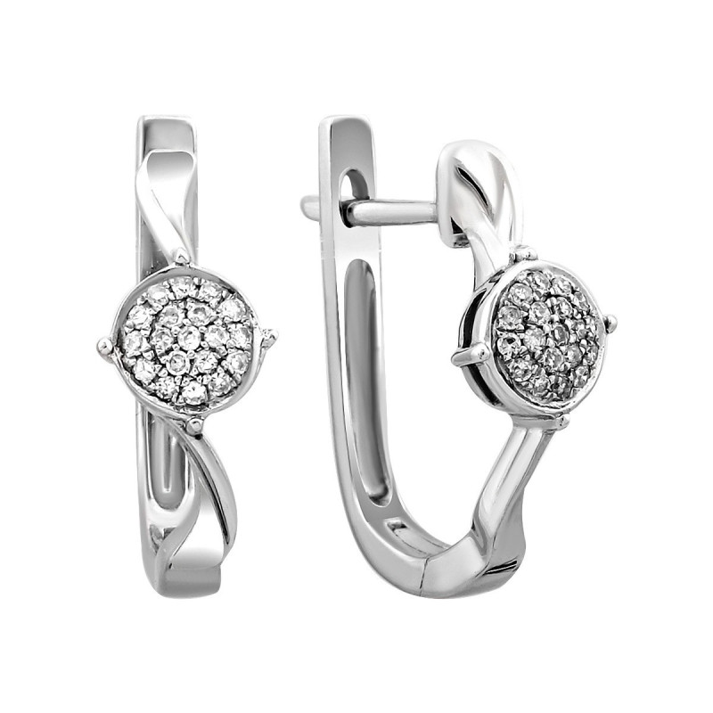 Серьги из белого золота с бриллиантами (010707)