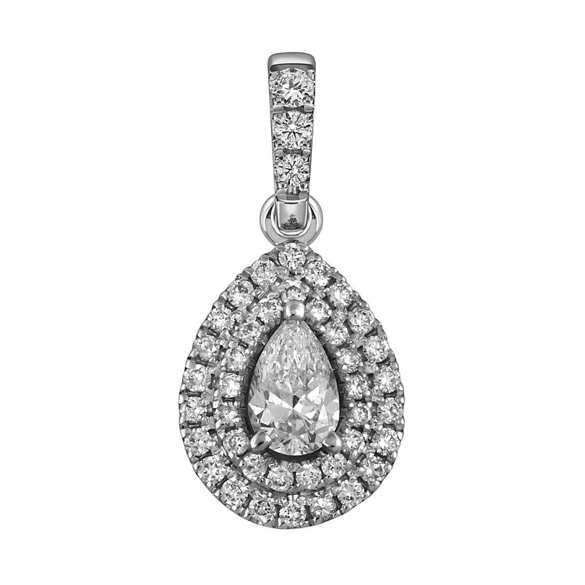 Кулон из белого золота с бриллиантами (052616)