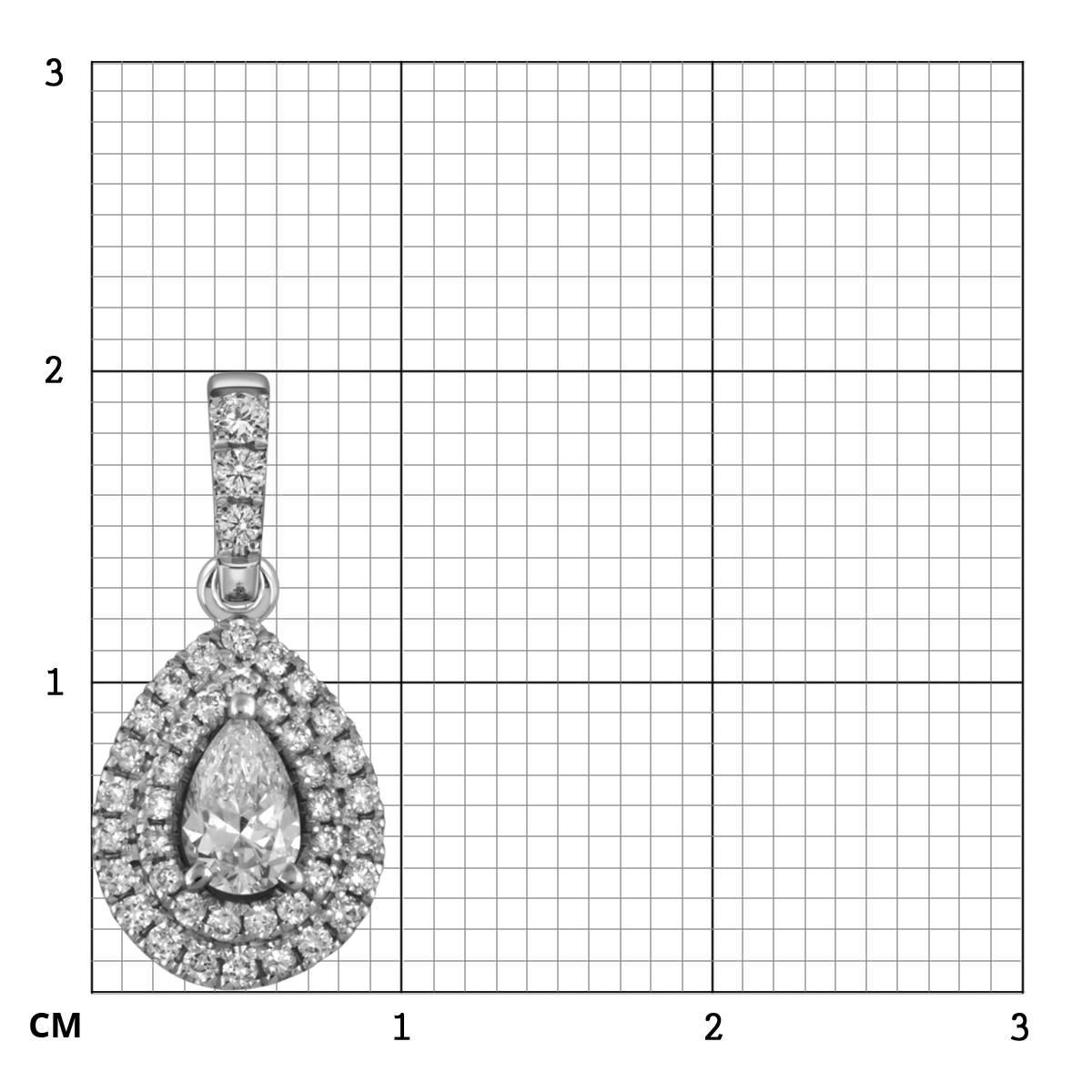 Кулон из белого золота с бриллиантами (052616)