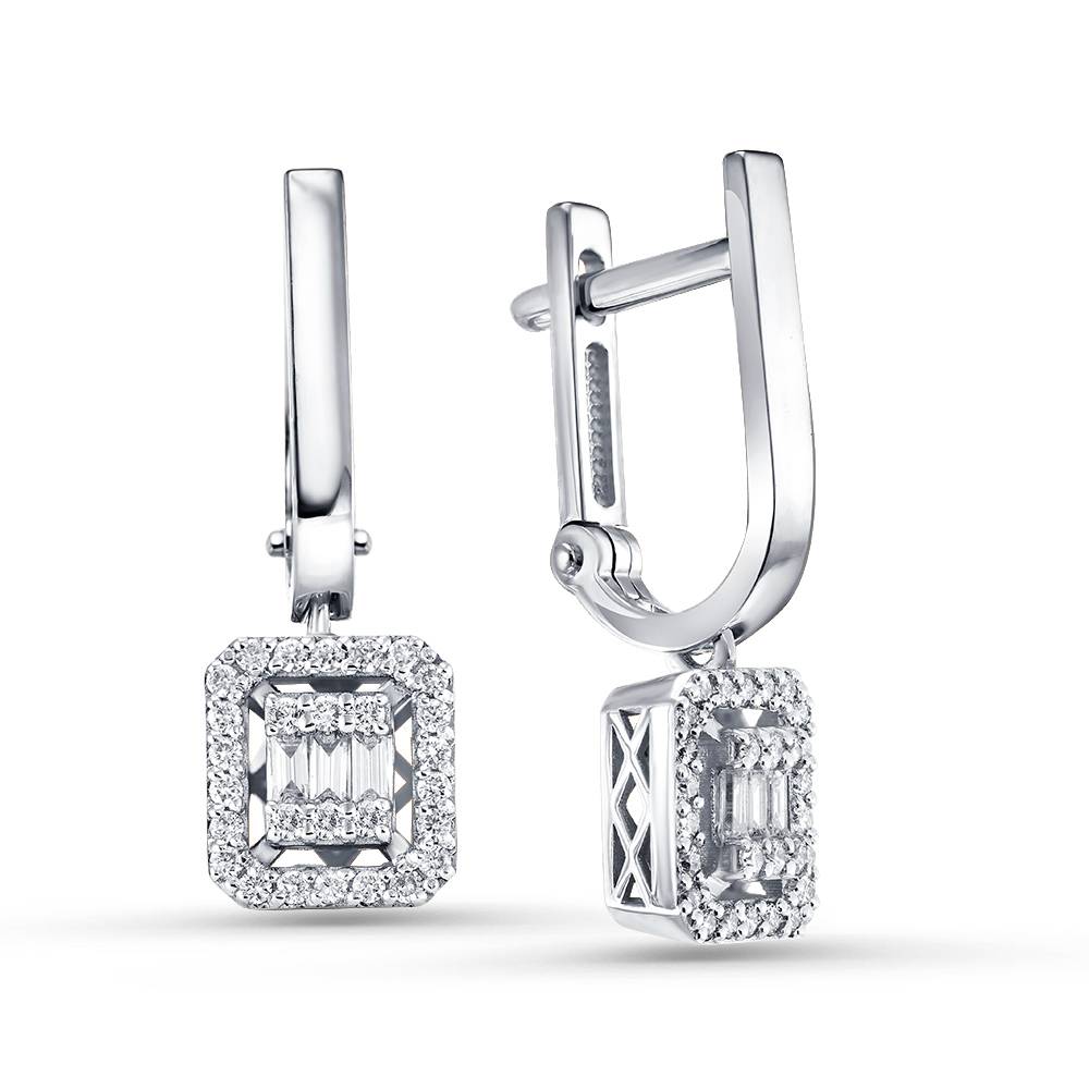 Серьги из белого золота с бриллиантами (060875)