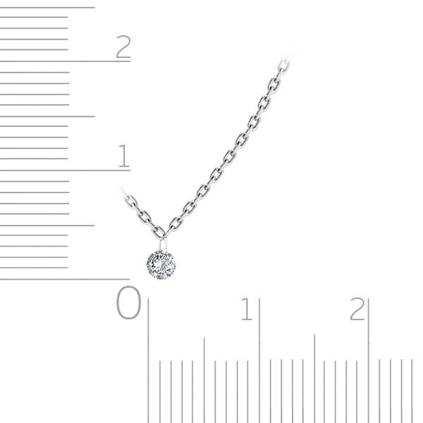 Колье из белого золота с бриллиантом (047758)