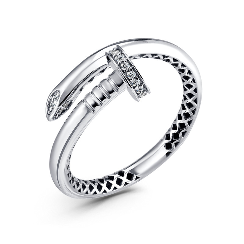 Кольцо из белого золота с бриллиантами  (050502)