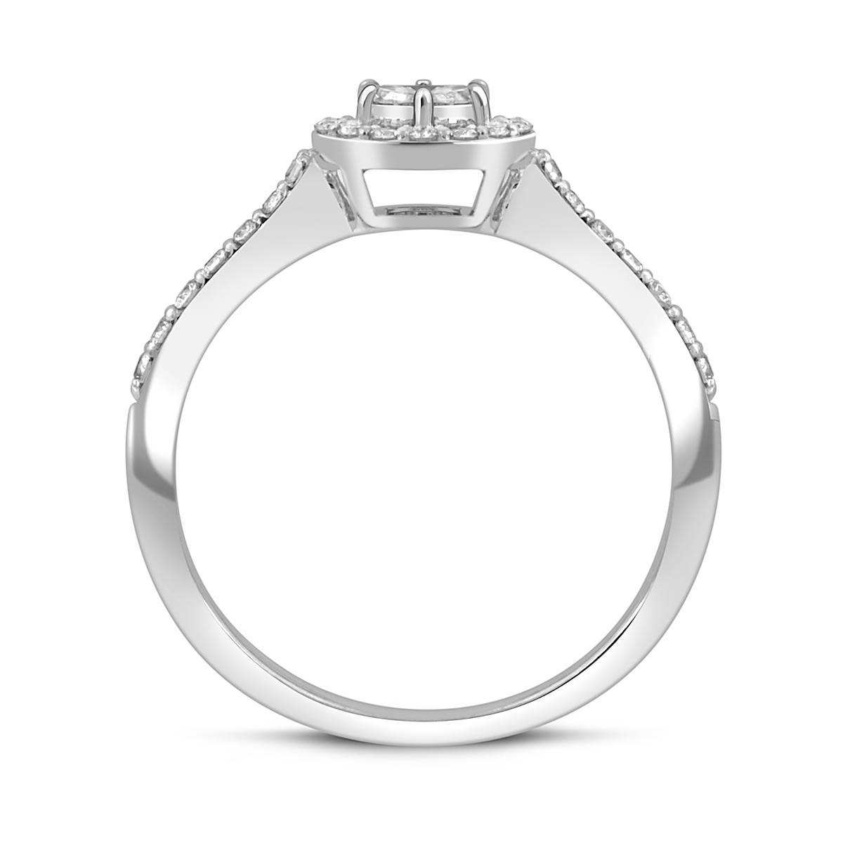 Кольцо из белого золота с бриллиантами (049084)