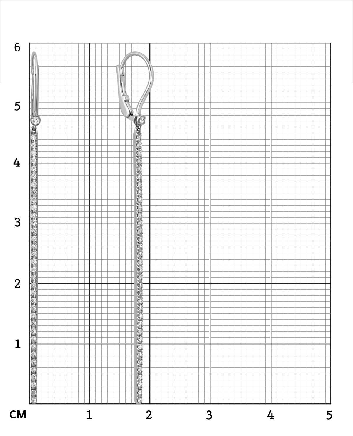 Серьги из белого золота с бриллиантами 