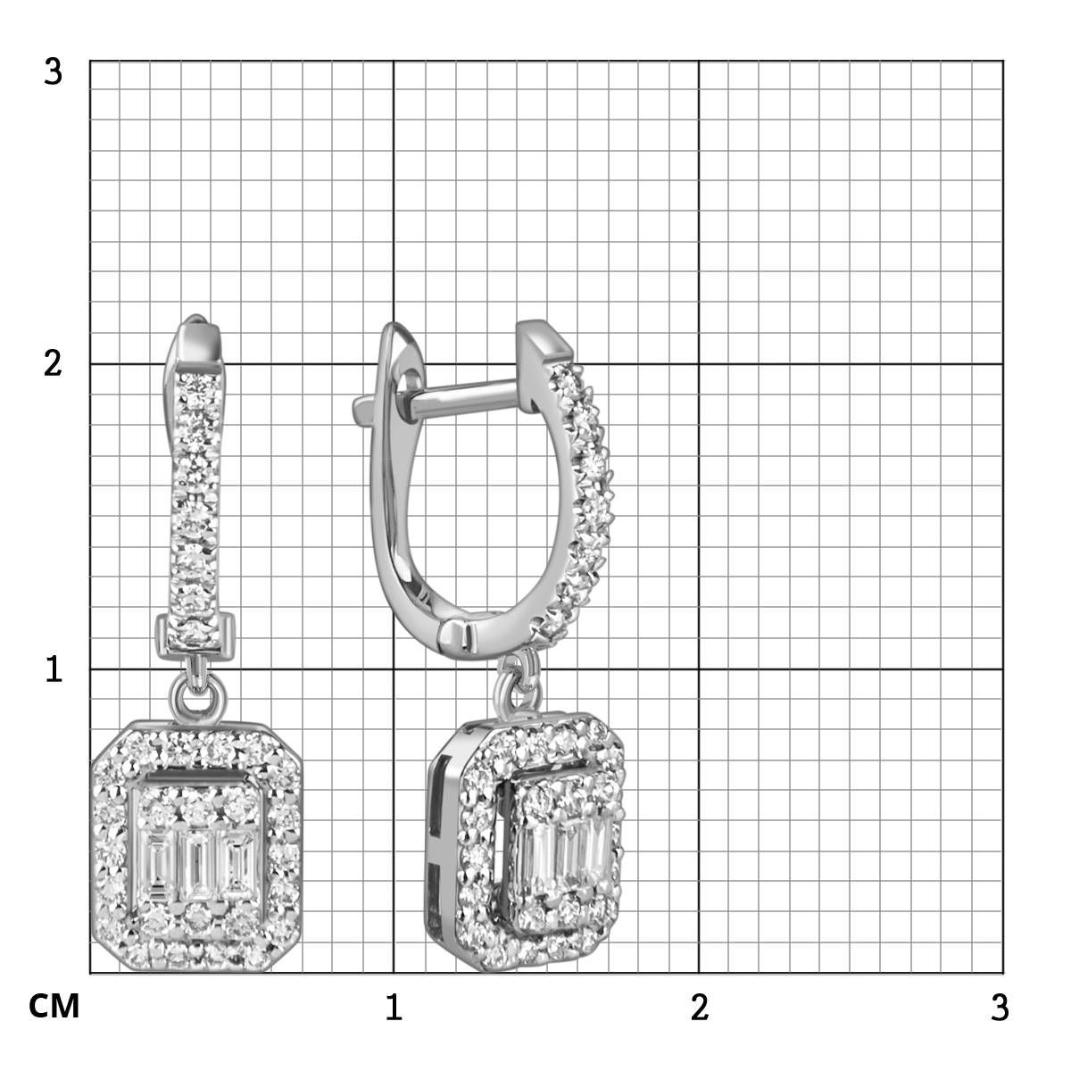 Серьги из белого золота с бриллиантами (059529)