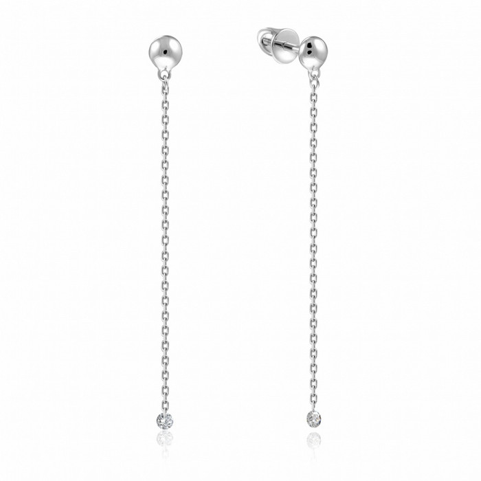 Серьги из белого золота с бриллиантами (047691)