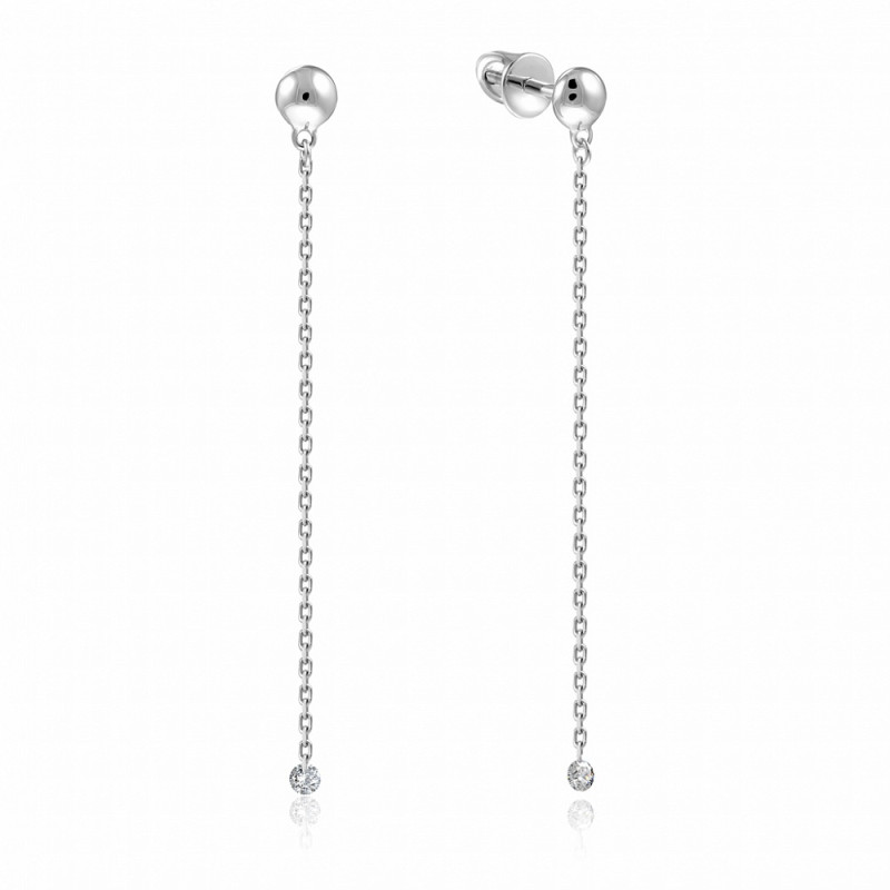 Серьги из белого золота с бриллиантами (047691)