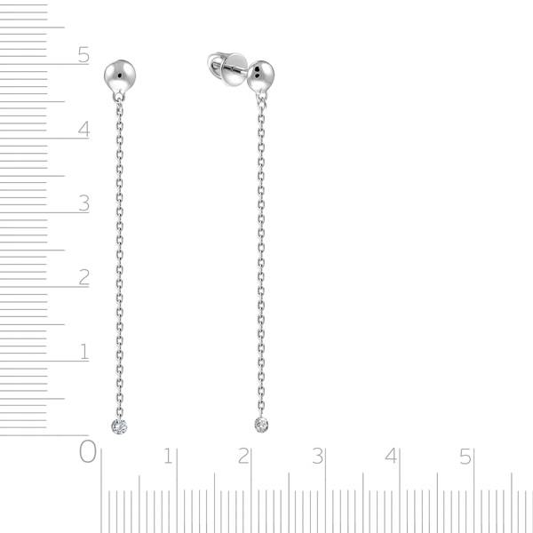 Серьги из белого золота с бриллиантами (047691)