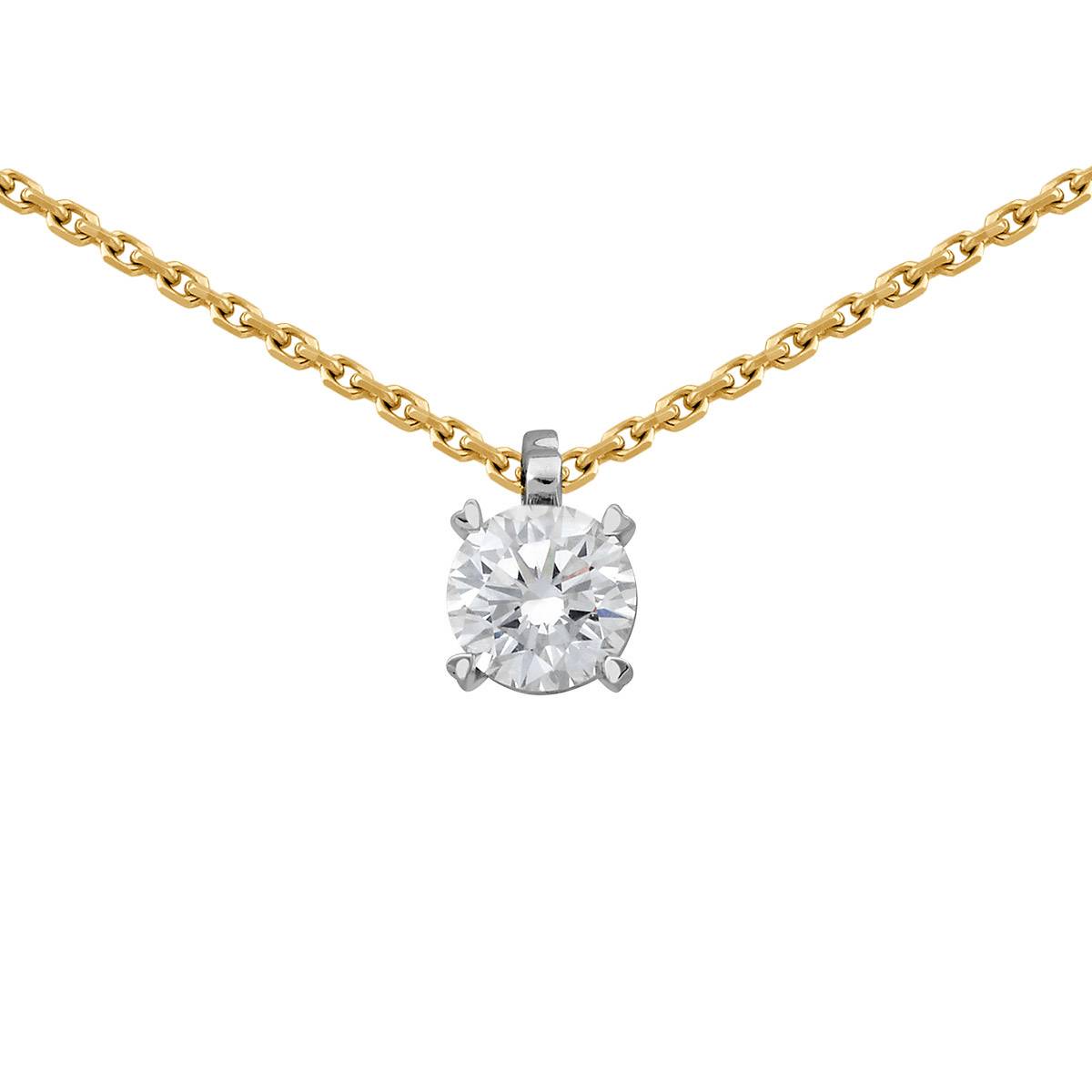 Колье из комбинированного золота с бриллиантом (039549)