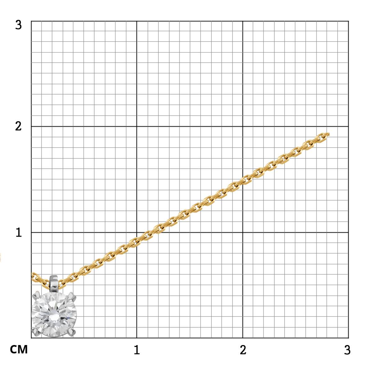 Колье из комбинированного золота с бриллиантом (039549)