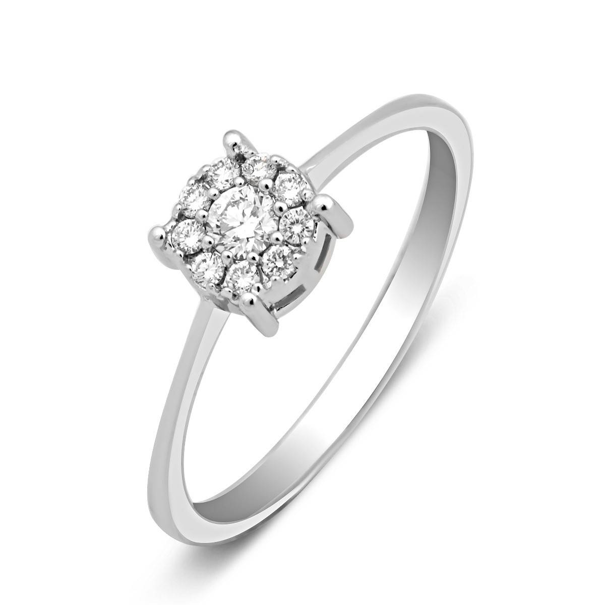 Помолвочное кольцо из белого золота с бриллиантами (023223)