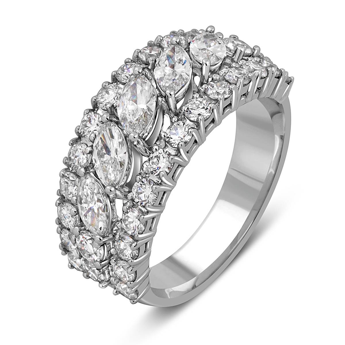 Кольцо из белого золота с бриллиантами (051990)