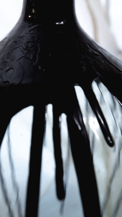 Авторская напольная ваза “URBIORBI” (авторская глазурь, винтажная бутылка 19 век) (061223)