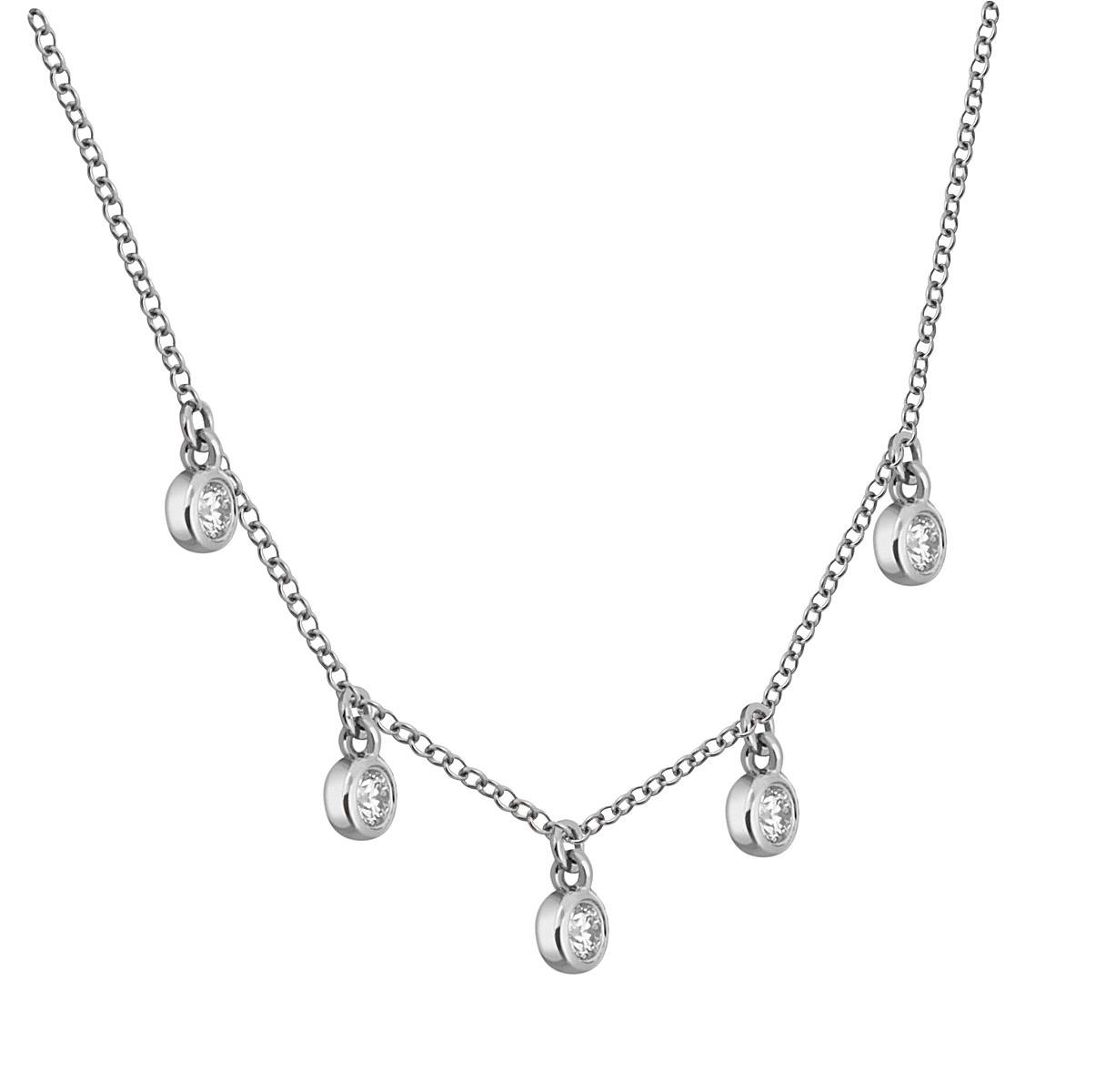 Колье из белого золота с бриллиантами (048465)