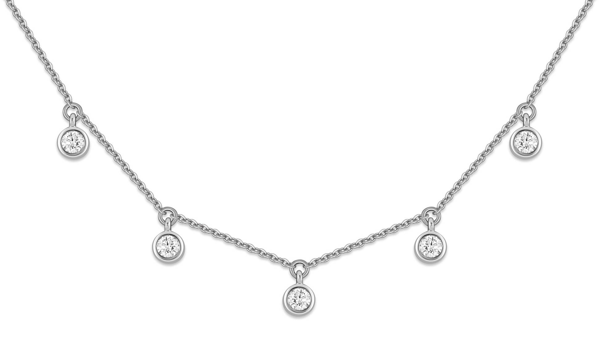 Колье из белого золота с бриллиантами (048465)