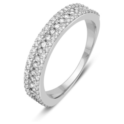 Кольцо из белого золота с бриллиантами (035045)