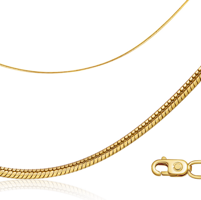 Цепь из жёлтого золота, плетение "Снейк" (052763)