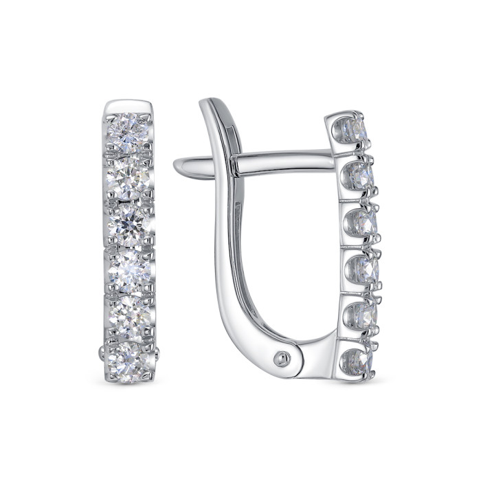 Серьги из белого золота с бриллиантами (053044)