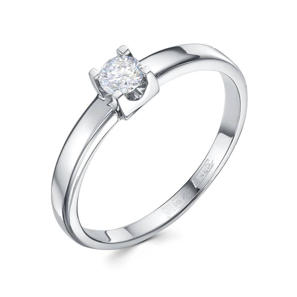 Помолвочное кольцо из платины с бриллиантом (060630)