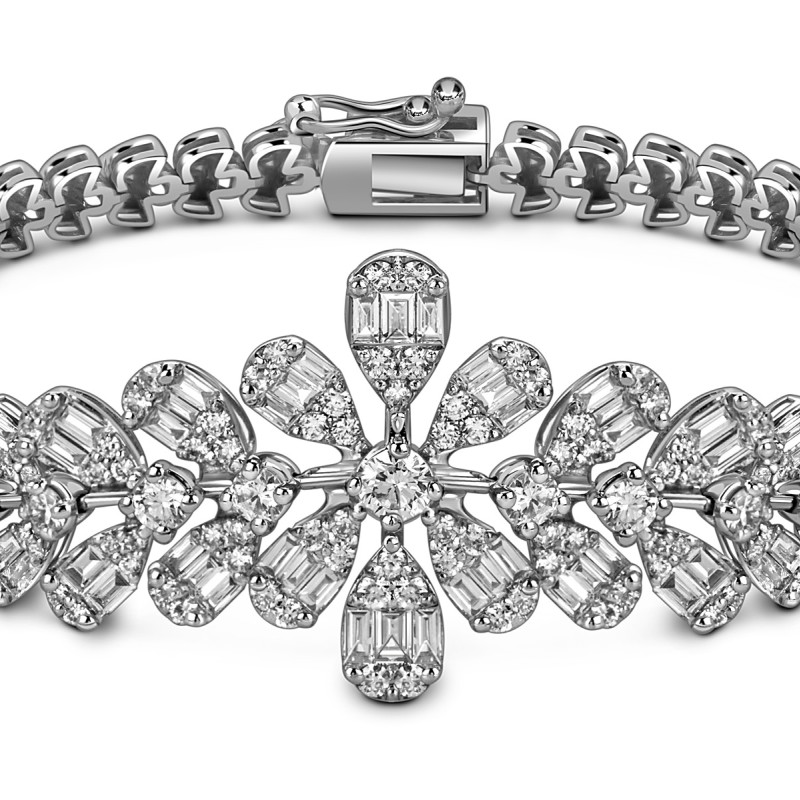 Браслет из белого золота с бриллиантами (050737)