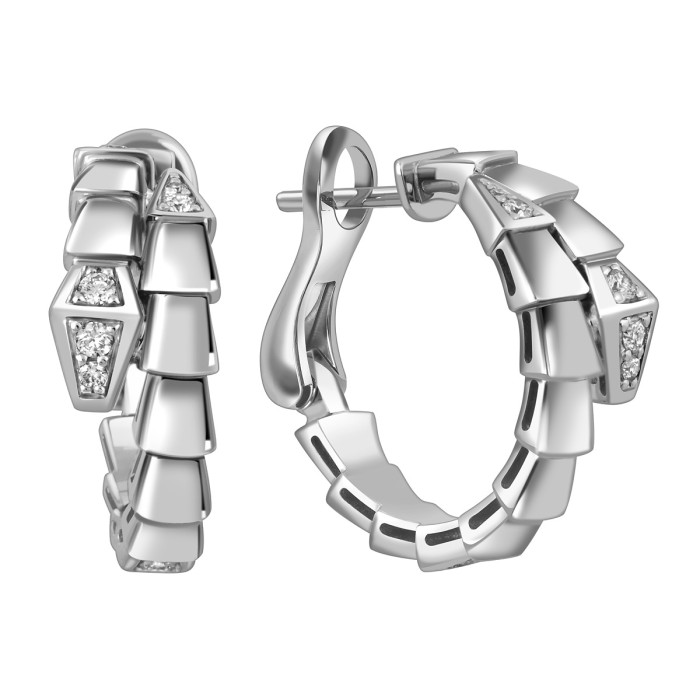 Серьги из белого золота с бриллиантами (059172)