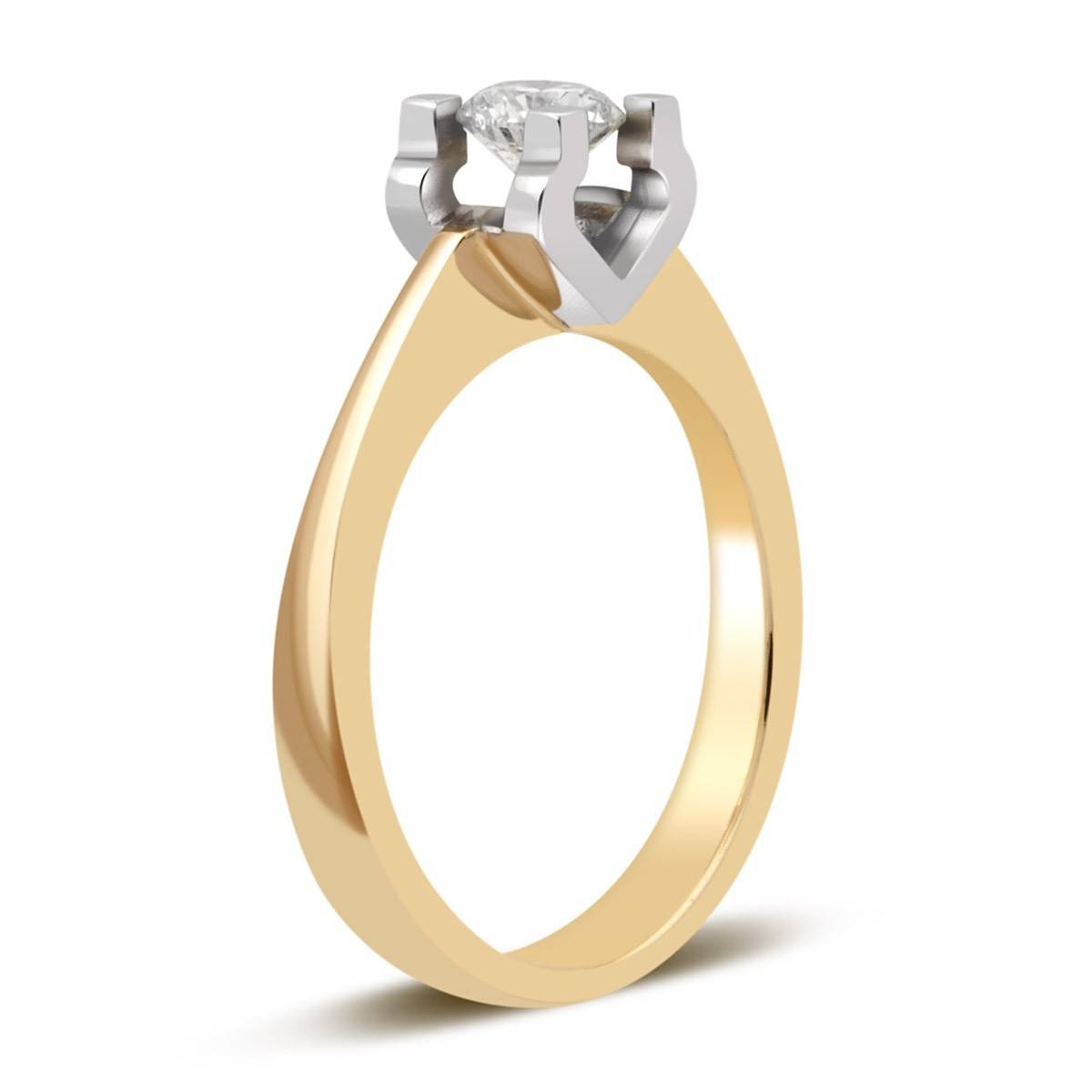 Помолвочное кольцо из жёлтого золота с бриллиантом (027768)