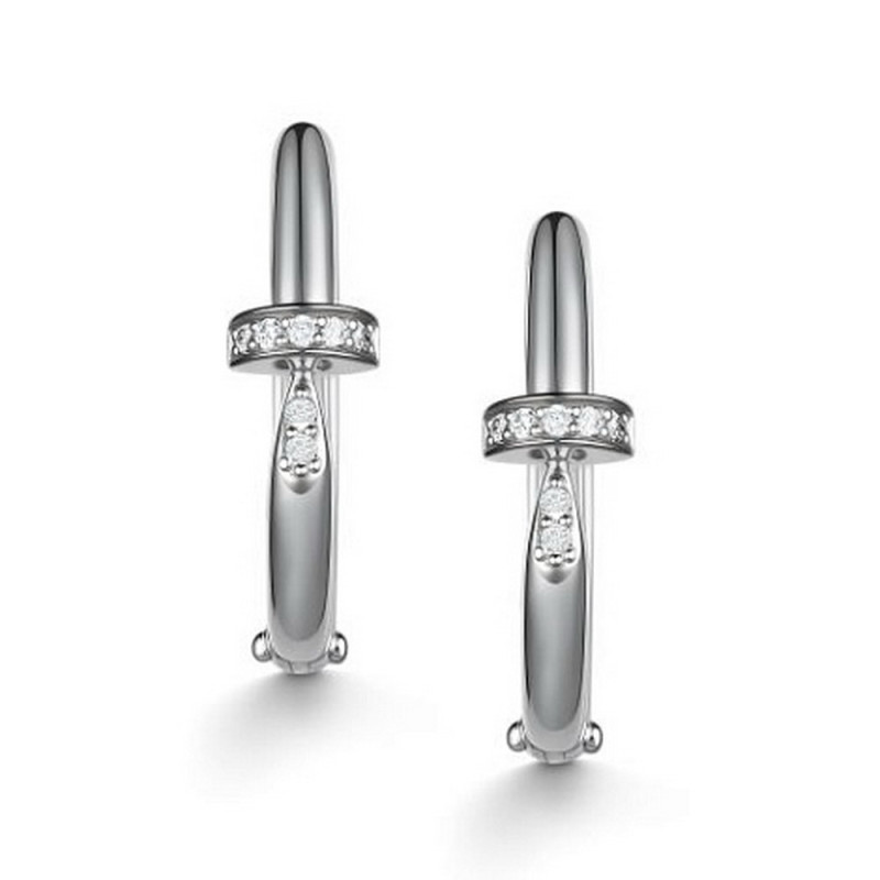 Серьги из белого золота с бриллиантами (059476)