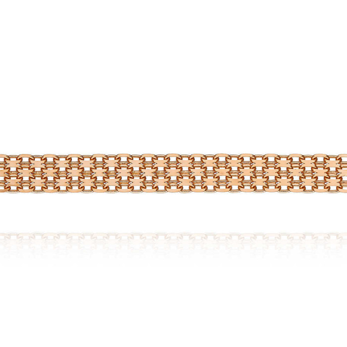 Цепь из красного золота, плетение Бисмарк (045753)