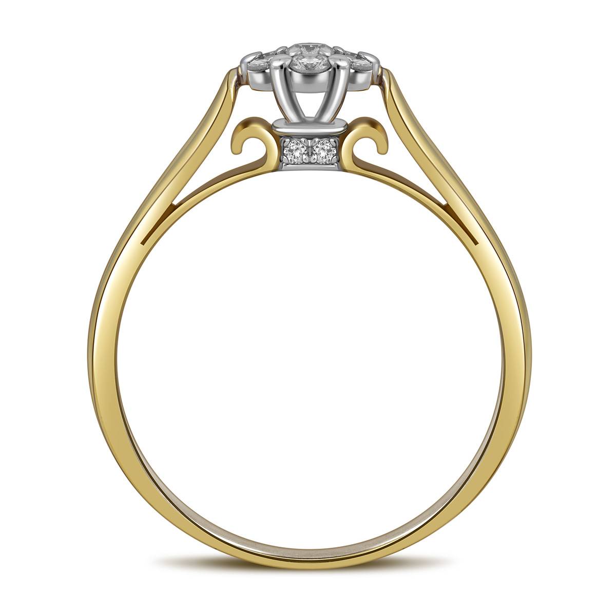 Помолвочное кольцо из жёлтого золота с бриллиантами (025176)