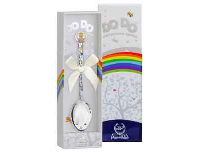 Ложка детская из серебра 925 пробы с эмалью (038246)