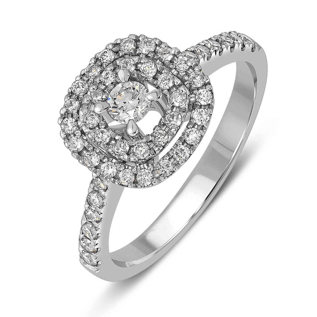 Кольцо из белого золота с бриллиантами (042546)