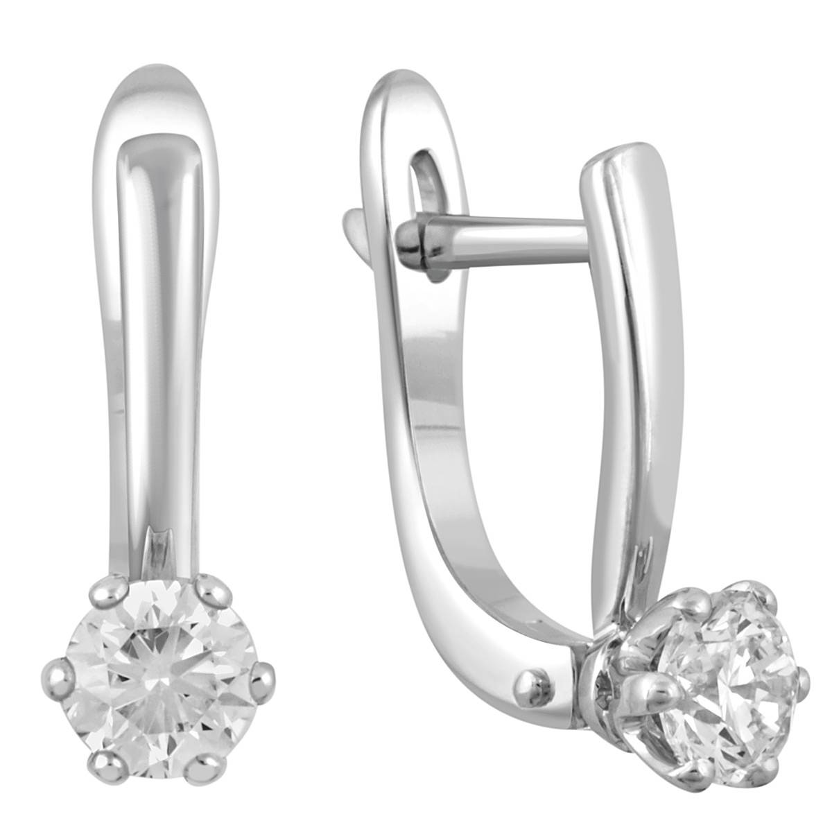 Серьги из белого золота с бриллиантами (047992)