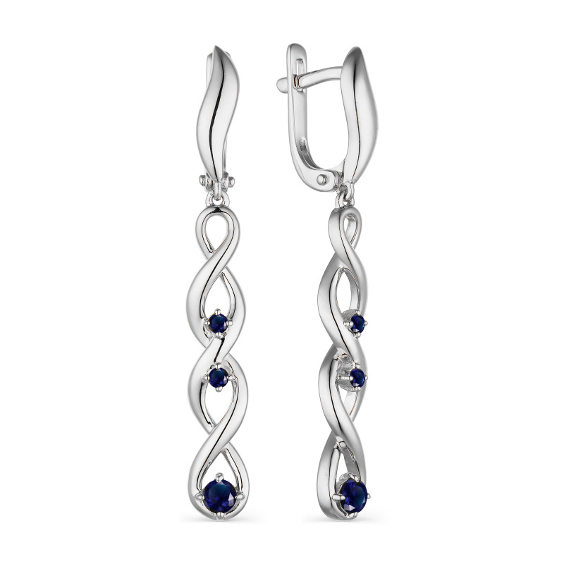 Серьги из белого золота с сапфирами (042610)
