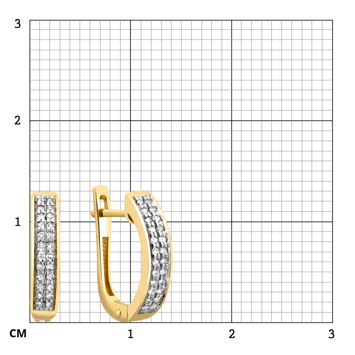 Серьги из жёлтого золота с бриллиантами (024775)