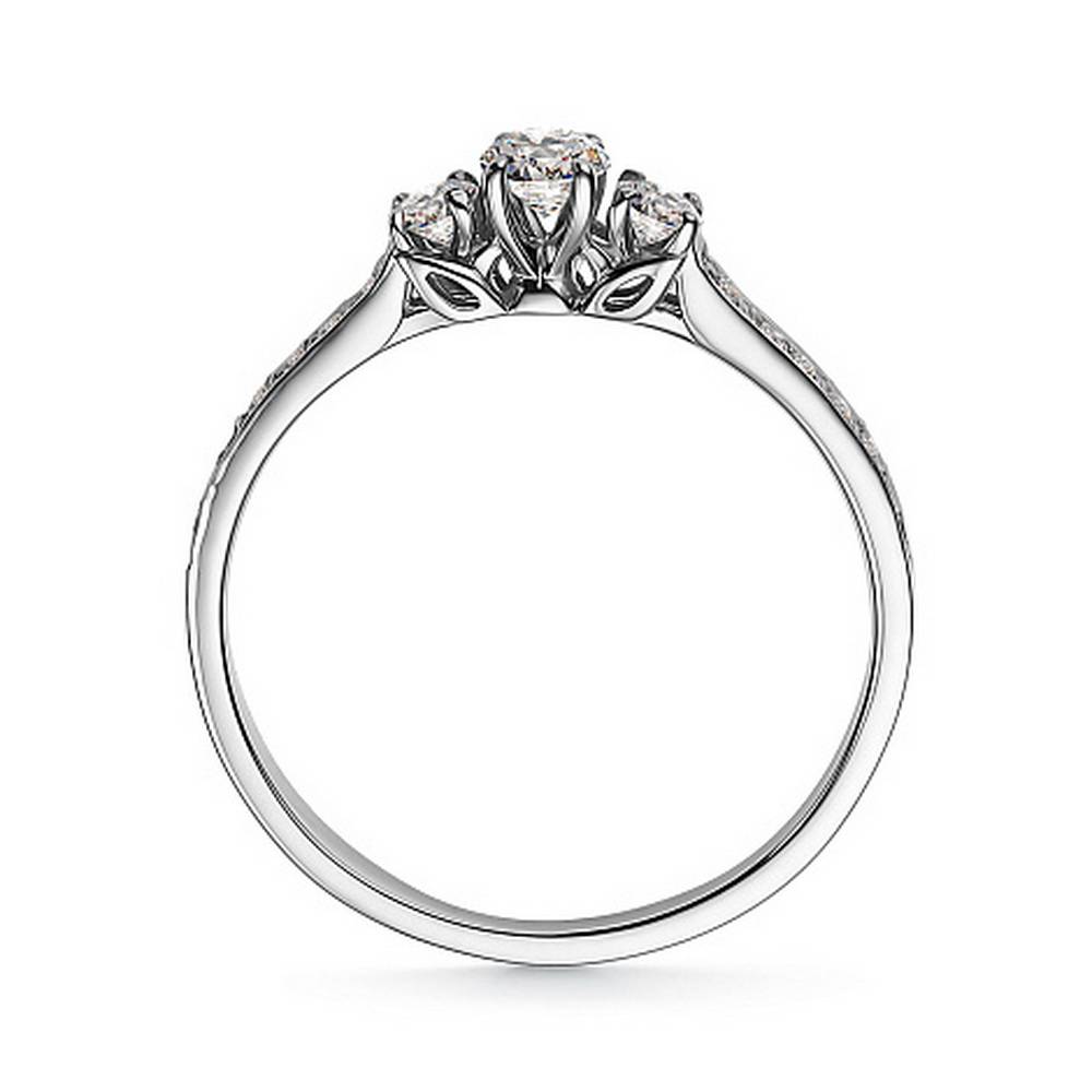 Помолвочное кольцо из белого золота с бриллиантами (053693)