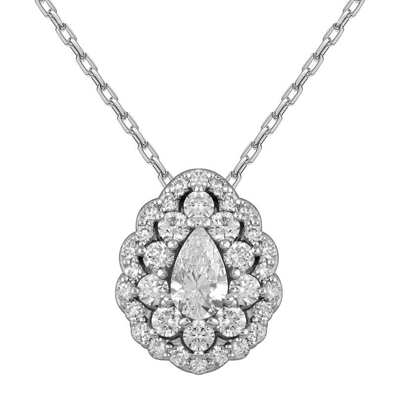 Колье из белого золота с бриллиантами (053769)