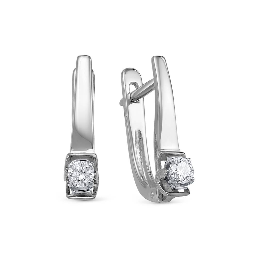 Серьги из белого золота с бриллиантами (053842)