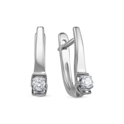 Серьги из белого золота с бриллиантами (053842)
