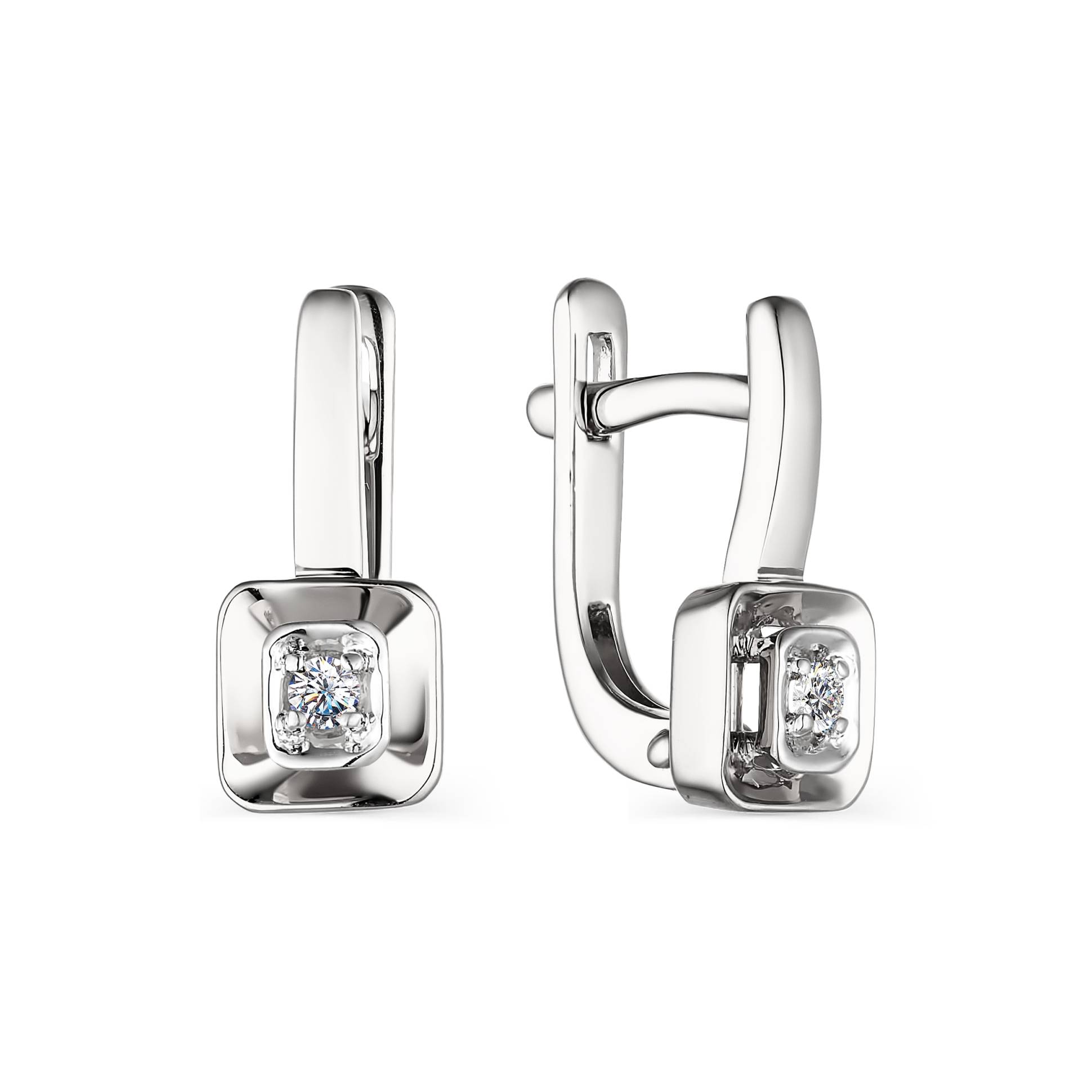 Серьги из белого золота с бриллиантами (041893)