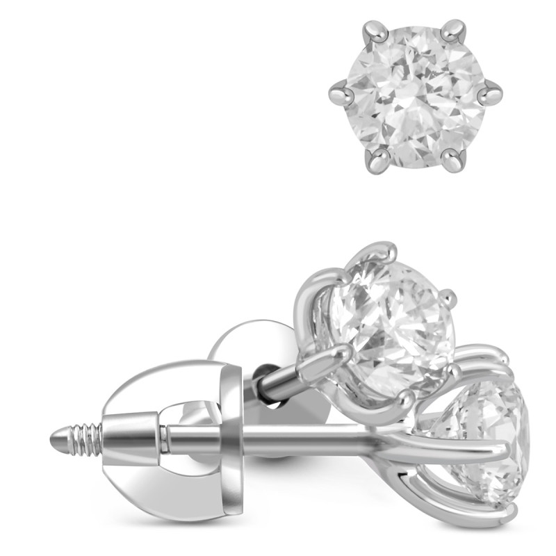 Серьги пусеты из белого золота с бриллиантами (042750) Серьги пусеты из белого золота с бриллиантами (042750)