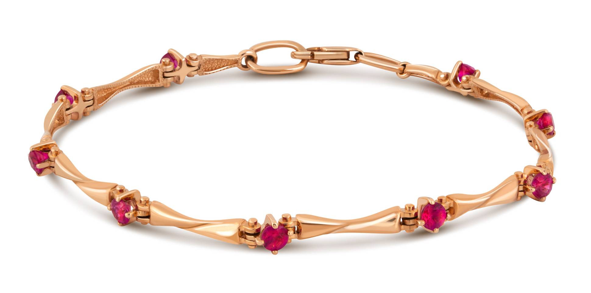 Браслет из красного золота с рубинами (032468)