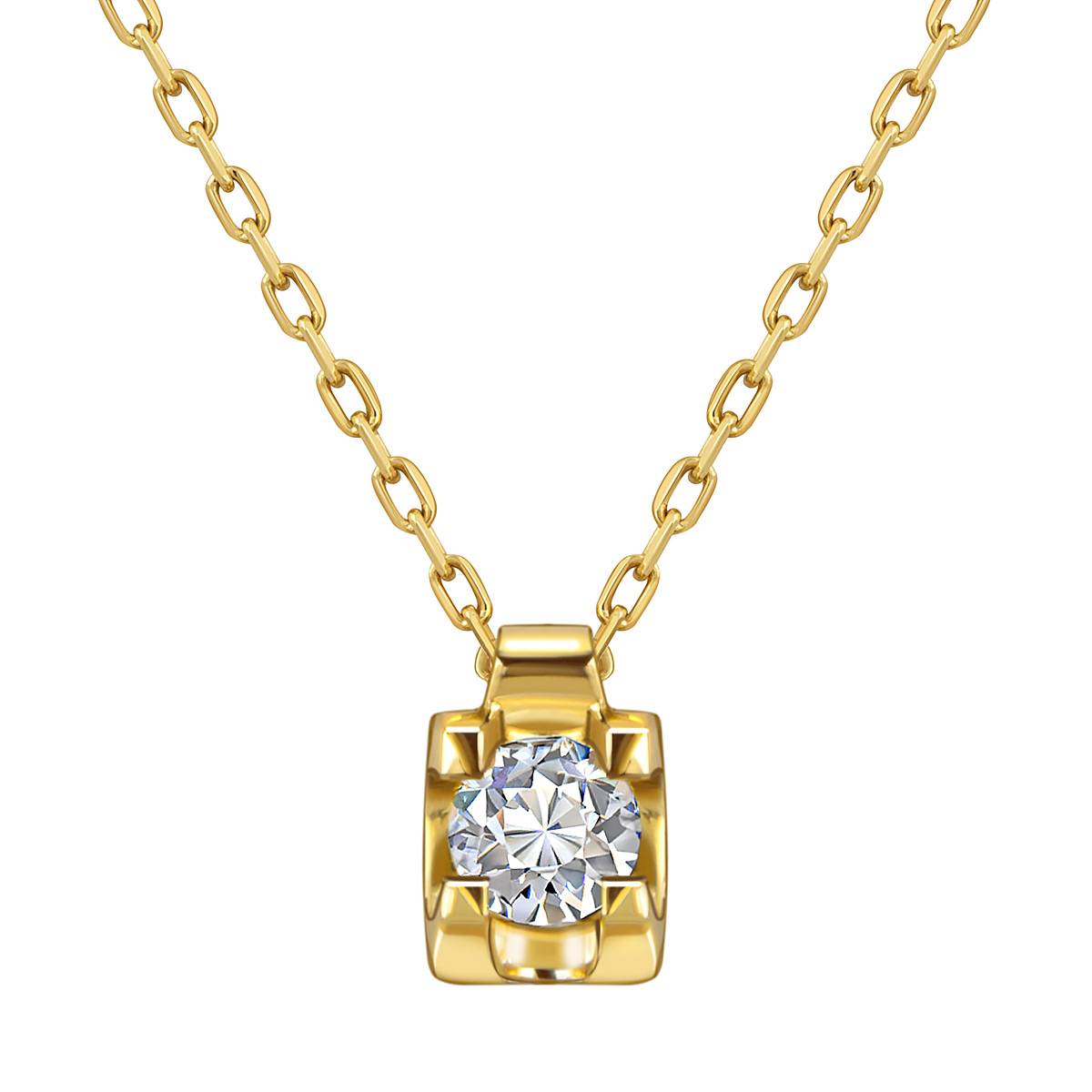 Колье из жёлтого золота с бриллиантом (059392)